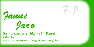 fanni jaro business card